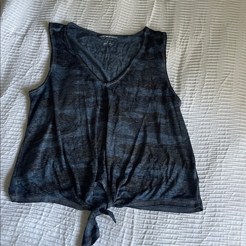 Lucky Brand Blue and Black Tank Top
